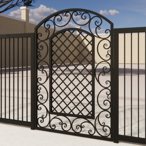 Modèles de portails en fer décoratifs pour mur de clôture, conception de portail en acier avec une structure solide, style élégant, durabilité durable - Product Image 5