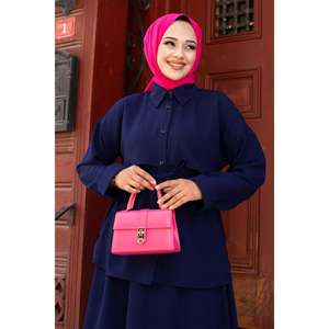 Crepé Tela Hijab 2 Piezas Set Saxe Azul - Product Image 1