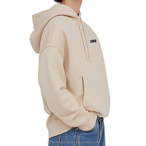 OEM Pull personnalisé Sweat à capuche pour homme 100% coton 400-500 Gsm Poids lourd surdimensionné recadrée Boxy Fit solide teint uni - Product Image 5