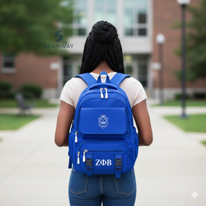 Mochila de la Hermandad Zeta Phi Beta, Elegante y Duradera, de Pana, para Estudiantes, para Senderismo y Actividades al Aire Libre - Product Image 4