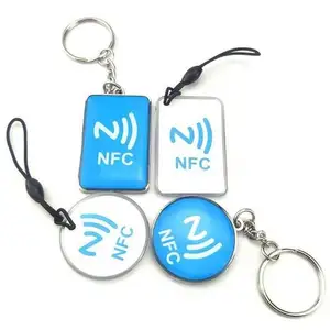 NFC Tag NTAG215 מקלדת קריסטל שרף תגיות תואמות לאמיבו TagMo עבור טלפונים מופעלי NFC שבבי NFC מחזיק מפתחות ניתן לתכנות