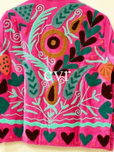 Chaqueta Bohemia Bordada con Cuello Mandarín, Manga Larga, Estampado Floral, Hecha a Mano, Ropa Exterior para Mujer, Ropa de Primavera - Product Image 5