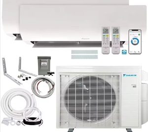 Système de climatisation et de chauffage mini-split haute qualité 18 000 BTU, 2 zones, avec kit d'installation et support mural - Product Image 1