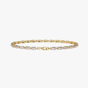 Pulsera de tenis, brazaletes elegantes de moissanita de oro amarillo de 18 quilates para mujer, artículos para boda - Product Image 3