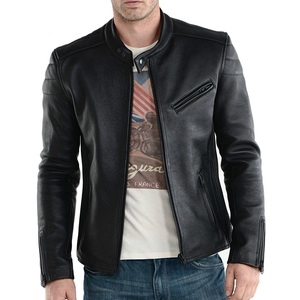New Premium Casual <b>Men's</b> Leather <b>Jacket</b> for FallWinter Stylish <b>Slim</b> <b>Fit</b> Biker Style with Stand Collar <b>jacket</b> for <b>men</b> - Product Image 6
