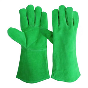 Guantes de cuero de vaca dividido para soldadura, construcción, bomberos, seguridad para trabajadores con Material reflectante ignífugo - Product Image 4