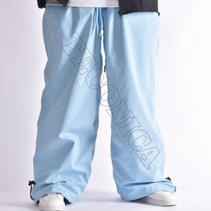 Pantalon de snowboard décontracté bleu clair imperméable avec boucles de ceinture et ourlet élastique respirant hiver pantalon de ski extérieur - Product Image 5