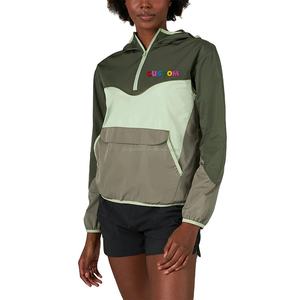 Diseño de bolsillo sólido Ropa deportiva de moda personalizada Cortavientos Bloque de color Softshell Jersey de mujer Chaqueta ligera - Product Image 6