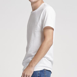 2025 vente en gros 100% coton personnalisé imprimé logo hommes plaine T-Shirt blanc blanc tricoté T-Shirt - Product Image 3