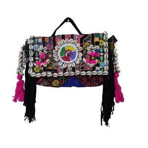 Bolso de mano con bordado Vintage de lujo hecho a mano indio, bolso Banjara de algodón para mujer, bolsos de hombro de moda personalizados para compras de noche - Product Image 1