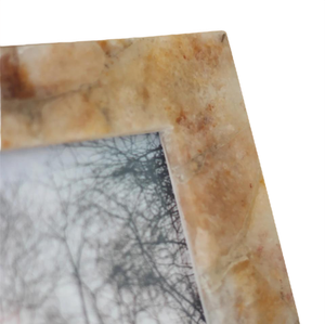 Cadre photo en marbre de quartz de miel, cadre photo en marbre brun vintage, cadres en marbre antique - Product Image 4