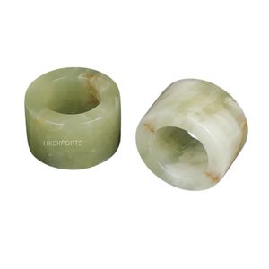 Ronds de serviette en marbre vert clair naturel fabriqués à la main en gros - Product Image 1