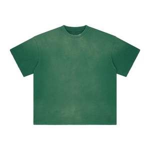 Custom Boxy Fit Boxy T-shirt Cropped Casual Acid Washed Vintage Shirts Wholesale Streetwear Unisex Clothing High Quality - Product Image 5