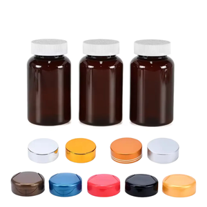 Directo de fábrica al mejor precio 150ml 200ml marrón PET plástico vacío farmacéutico médico píldora vitamina contenedor con tapón de rosca - Product Image 1