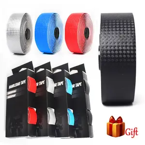 Bike Handlebar Tape Carbon Textures Road Bike Handlebar Tape Soft Anti-Slip Handlebar Tape With 2 End Plugs Bicycle Parts