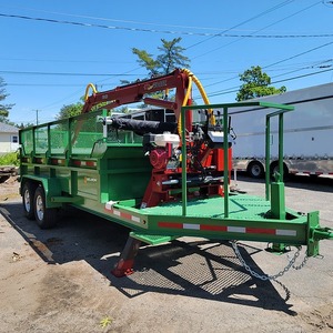 Hydraulic Tipping Dump Grapple <b>Trailer</b> with Crane 17ft Powder Coated <b>Farm</b> Utility Hauler with High Side Mesh - Product Image 1