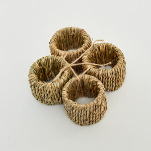 Seagrass cloth napkins ring <b>wedding</b> <b>centerpieces</b> <b>table</b> <b>decorations</b> sea grass raffia napkin rings - Product Image 2