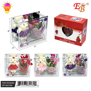 Vaso in vetro di Design moderno e classico soffiato a mano 6 \ "X 7 \" cesto di fiori con luce 36 pz/CS per soggiorno - Product Image 1