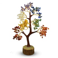 Cristal 7 Chakra Árbol de piedras preciosas Artesanía de cristal Piedras naturales Feng Shui Meditación semipreciosa Bonsai Dinero Árbol de Navidad de la suerte