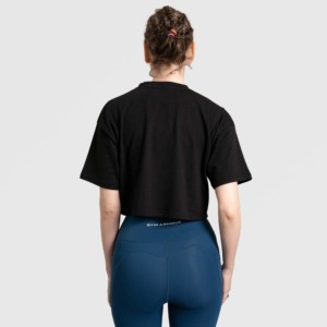 เสื้อยืดถักสีดำ Harmony Glide พร้อมตกแต่งโลโก้สำหรับออกกำลังกาย - Product Image 2