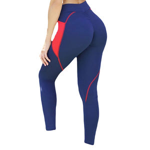 Wholesale Custom Casual High Waisted <b>Knee</b>-<b>Length</b> Yoga Pants <b>Leggings</b> Women Soft Polyester Gym Fitness Pocket Quick Dry cheap - Product Image 2