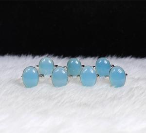 Natural Aqua Onyx Gemstone a granel al por mayor para la fabricación de joyas de boda Juego de bisel de estilo informal con suministro de plata - Product Image 2