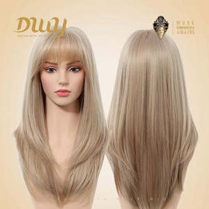 Meliora DWY 22-Inch MiraScalp Short-Length Straight <b>Blonde</b> <b>Wig</b> for Women 10 Inches Stretched Length Transparent Synthetic Fiber - Product Image 1