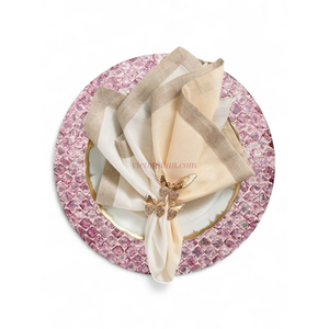 แผ่นรองจานทำมือจากเปลือกหอยมุก เป็นมิตรกับสิ่งแวดล้อม สำหรับจัดโต๊ะอาหารให้สะอาดสวย จากเวียดนาม - Product Image 2