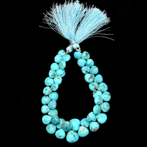<b>Turquoise</b> Gemstone 9mm-12mm Heart Briolette <b>Bead</b> Natural Arizona <b>Turquoise</b> Faceted Semiprecious Gemstone Loose <b>Beads</b> For Jewelry - Product Image 1