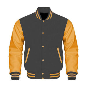 Streetwear de logo personnalisé Blouson bombardier d'hiver en cuir polaire de haute qualité brodé en chenille Letterman CollegeBaseballjacket pour hommes - Product Image 1