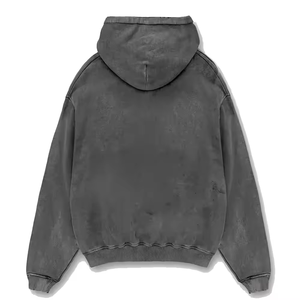 Sweat à capuche noir délavé à l'acide pour homme avec strass, sweat à capuche vintage pour homme, sweat à capuche d'hiver - Product Image 2