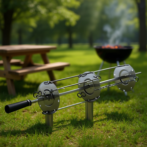 Kit d'accessoires pour barbecue noir SPIEDBQEU, comprenant des brochettes pour barbecue en plein air - Product Image 3