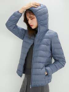 Veste en duvet d'hiver chaude et ultra-mince et pliable Veste en duvet pour femmes avec capuche pour l'extérieur Veste en duvet légère - Product Image 2