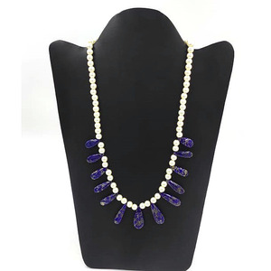 Collier de perles de bohème fait à la main en Lapis lazuli, perles de perles noires, fantaisie, coloré, bijoux de plage élégants pour femmes, cadeau - Product Image 5