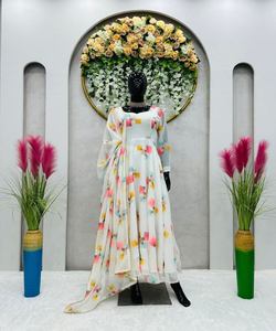 Moda Georgette bordado codificación secuencia hilo trabajo precio al por mayor Ropa Étnica tienda textil Mercado Mayorista - Product Image 5