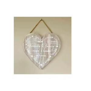 Decoración Colgante de Corazón Grande de Metal, Rojo y Dorado, Hierro, Corazón Doble Colgante Grande, Pintado a Mano - Product Image 6