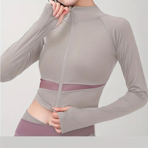1 pieza Chaquetas deportivas ajustadas con cremallera sin costuras para mujer Chaquetas ajustadas conjunto de ropa deportiva gimnasio chaquetas de Fitness - Product Image 4