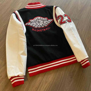 Venta al por mayor bordado personalizado Chaquetas deportivas para hombre de alta calidad suelta vintage jaquetas masculinas chaqueta universitaria - Product Image 3