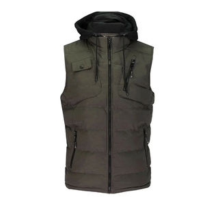 Gilet matelassé sans manches personnalisé OEM pour homme, léger, en coton, avec fermeture éclair, coupe-vent, imperméable, chaud, veste d'hiver, taille plus - Product Image 2
