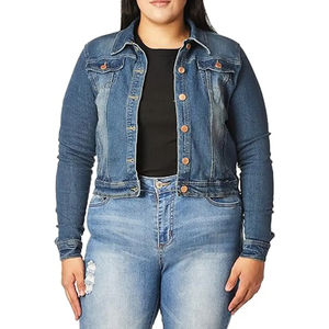 2024 nouveauté veste en jean bleu pour femmes Logo personnalisé respirant et prix de gros grandes tailles disponibles - Product Image 4