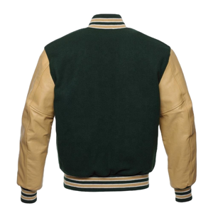 Chaqueta universitaria de lana de alta calidad para hombre con mangas de cuero PU personalizadas, ropa de invierno, chaqueta de béisbol universitaria para hombre, envío DDP - Product Image 6