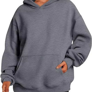 Pull-over en coton oversize pour hommes, sweat-shirt à capuche de haute qualité de grande taille Basics pour garçons - Product Image 2