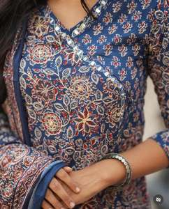 เคอร์ติสผ้าฝ้ายพิมพ์ลายอินเดียสำหรับผู้หญิงมีกระดุมดีไซน์เนอร์ชุดทำงานแบบลำลอง - Product Image 2