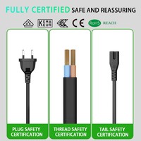 Prise UE Cordon d'alimentation secteur 2 broches IEC C7 Figure 8 Câble 1.5m | Cordon d'alimentation pour imprimante TV Dell LG ASUS Samsung Xbox PS4