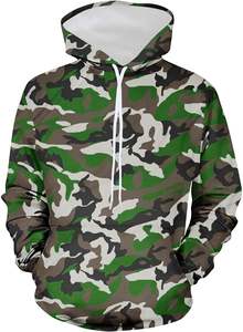 OEM logotipo personalizado de alta calidad con estilo Streetwear de los hombres de invierno sudaderas con capucha de camuflaje de talla grande esencial gran oferta - Product Image 2