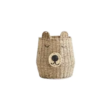 Cestino in Rattan a forma di animale per cesto di alghe intrecciate a mano per bambini e mobili per bambini nella decorazione della stanza dei bambini