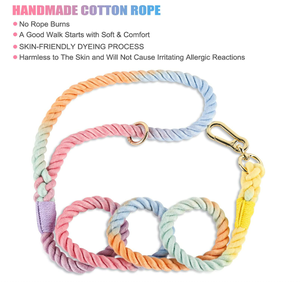 Wholesale <b>Pet</b> Supplies Accessory Customized Colored Cotton Rope Handmade Dog <b>Leash</b> <b>Pet</b> <b>Leash</b> Set - Product Image 4