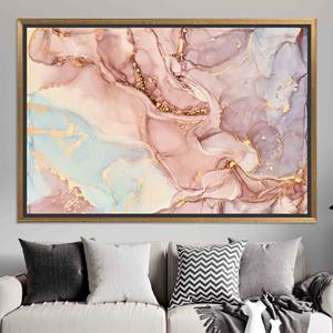 Impression sur toile Marbre Doré : Décoration murale élégante et moderne, effet scintillant, TOILE ENCADRÉE DORÉE - Product Image 1