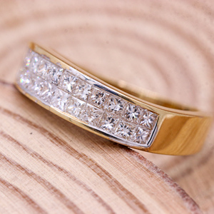 Alta calidad diamante piedra preciosa 18K oro amarillo sólido hecho a mano mujeres Anillos De Compromiso joyería para mayorista - Product Image 2