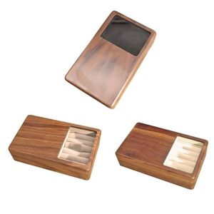 กล่องไม้วอลนัทแบบวินเทจสีดำหรูหรากล่องไม้วอลนัทบางเฉียบที่เก็บของได้เองสำหรับเป็นของขวัญ - Product Image 5